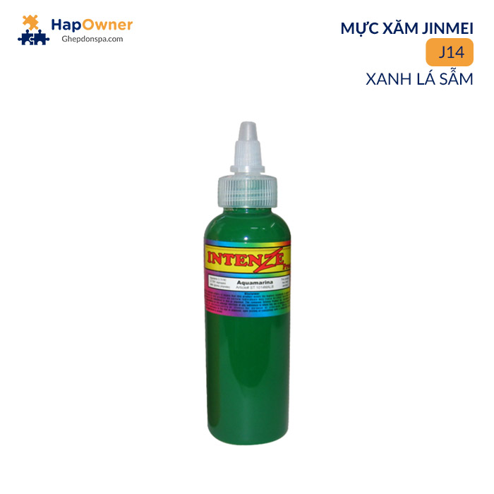 J14: Mực xăm  Intenze J14 120ml/ 14màu Jinmei