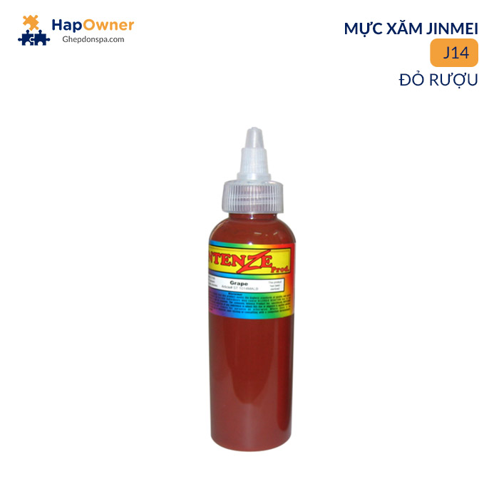 J14: Mực xăm  Intenze J14 120ml/ 14màu Jinmei