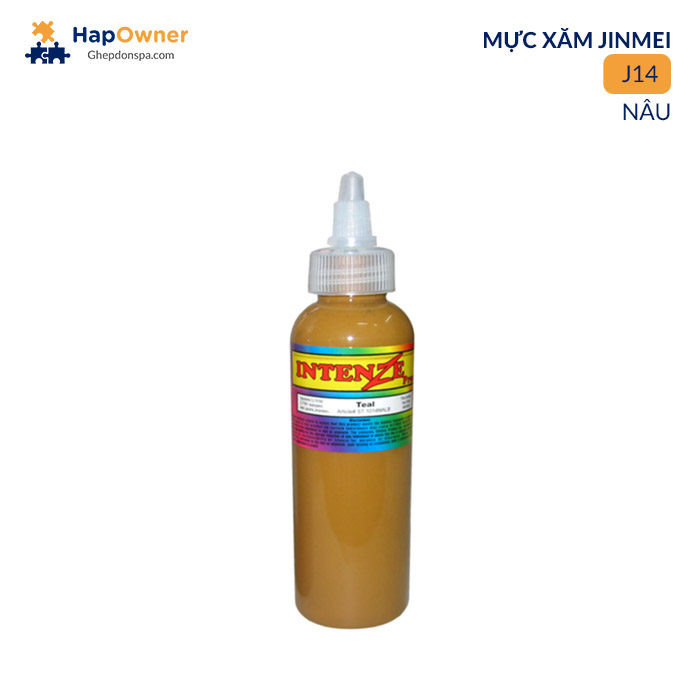 J14: Mực xăm  Intenze J14 120ml/ 14màu Jinmei