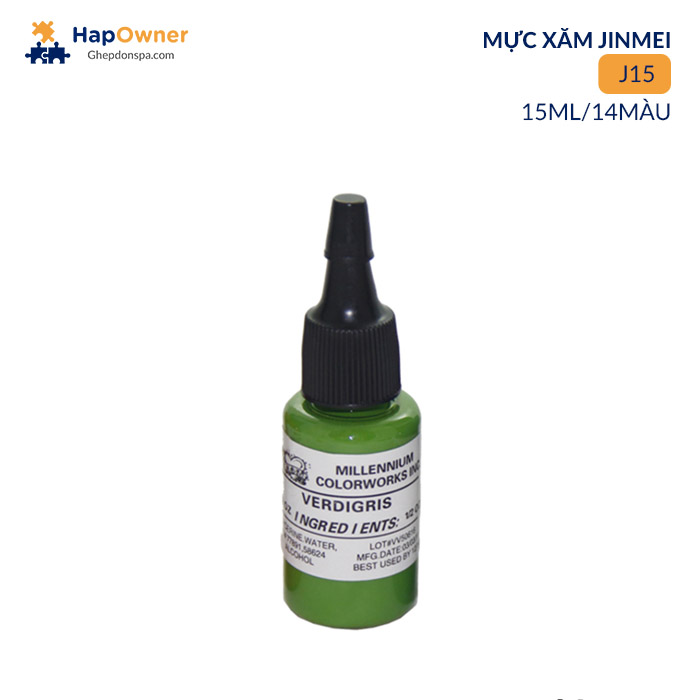 J15: Mực xăm MOM J15 15ml/14màu Jinmei