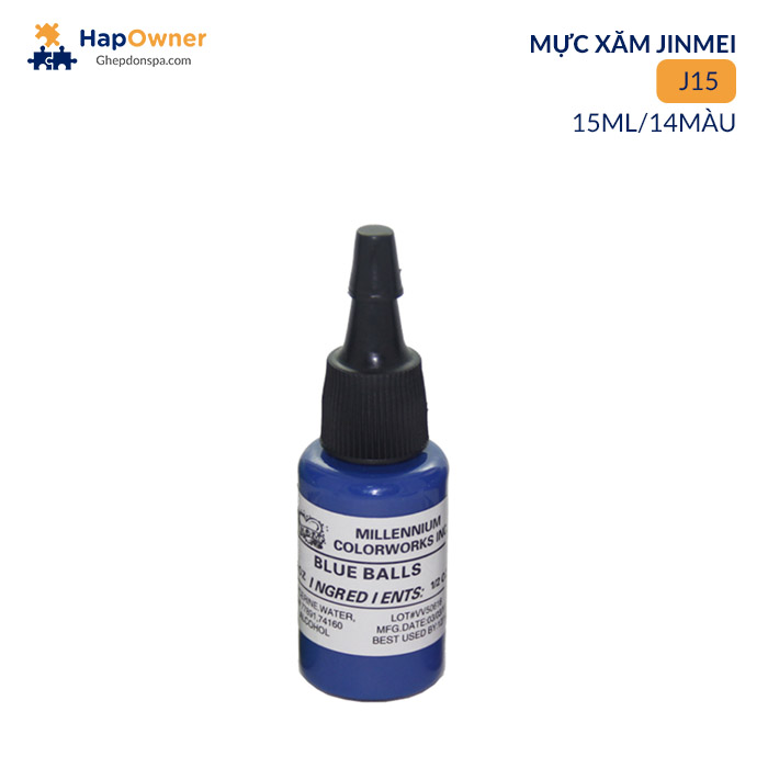 J15: Mực xăm MOM J15 15ml/14màu Jinmei