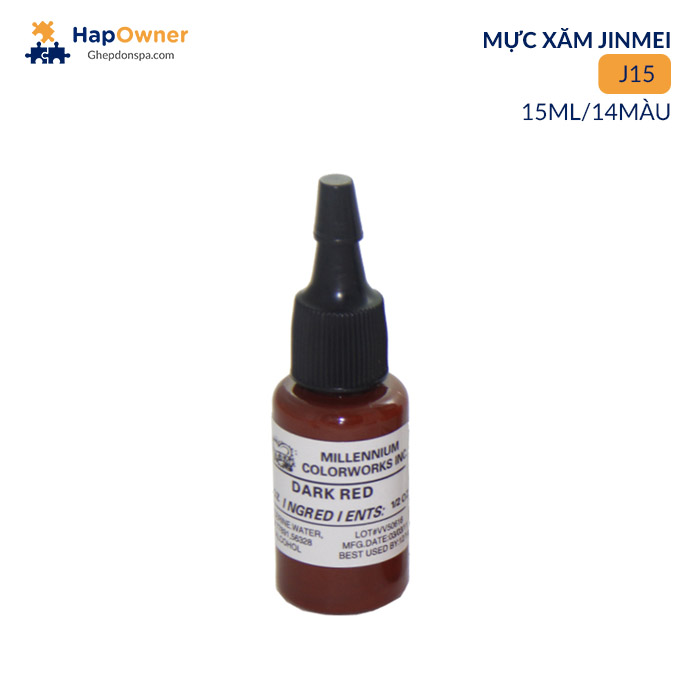 J15: Mực xăm MOM J15 15ml/14màu Jinmei