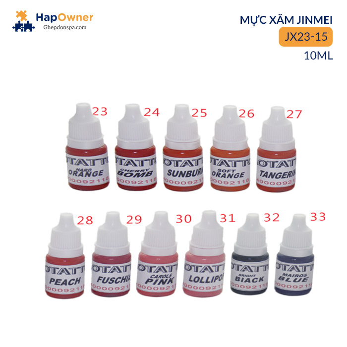 JX23-15: Mực xăm HWS JX23 -15 10ml/54màu