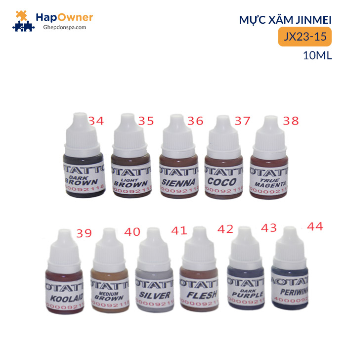 JX23-15: Mực xăm HWS JX23 -15 10ml/54màu