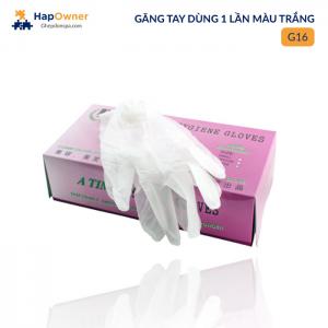 G16: Găng tay dùng 1 lần màu trắng Jinmei